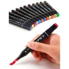 Caneta Touch 48 Cores Ponta Dupla Twin Marker Kit Completo Para Desenho Lettering Mangá Ilustração Escrita Criativa e Uso Profissional