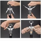 Abridor de Vinho Saca-Rolhas Metálico Portátil 10cm Para Uso Doméstico e Profissional