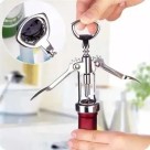 Abridor de Vinho Saca-Rolhas Metálico Portátil 10cm Para Uso Doméstico e Profissional