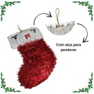 Enfeite Bota Papai Noel Decorativo de Natal 20x32cm Ideal para Portas, Árvores, Lareiras, Presentes, Lembrancinhas e Decoração Festiva