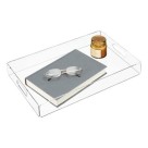 Bandeja Acrílica 33x23,5cm Retangular Transparente Multiuso para Servir, Decorar e Organizar