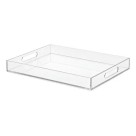 Bandeja Acrílica 33x23,5cm Retangular Transparente Multiuso para Servir, Decorar e Organizar