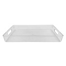 Bandeja Acrílica 33x23,5cm Retangular Transparente Multiuso para Servir, Decorar e Organizar