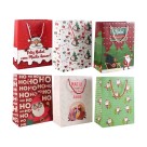 Sacola para Presente de Papel Natalina Estampada 24x31x12cm com Alça Reforçada