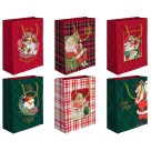 Sacola para Presente de Papel Natalina Estampada 19,4X27X8,6cm com Alça Reforçada