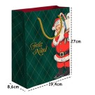 Sacola para Presente de Papel Natalina Estampada 19,4X27X8,6cm com Alça Reforçada