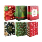 Sacola para Presente de Papel Natalina Estampada 28x37x12cm com Alça Reforçada