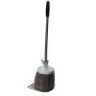 Escova Sanitária Rattan Cabo Longo 13,5x54cm com Suporte Moderno para Decoração e Limpeza