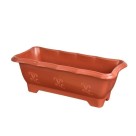 Floreira Média Marrom 37x17cm Plástica Retangular para Plantas, Flores e Hortaliças – Resistente, Leve e Ideal para Jardim e Varanda