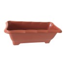 Floreira Média Marrom 37x17cm Plástica Retangular para Plantas, Flores e Hortaliças – Resistente, Leve e Ideal para Jardim e Varanda