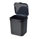 Lixeira de Pia 5 Litros Rattan Preta com Tampa Plástica – Compacta, Elegante, Resistente e Fácil de Limpar