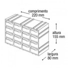 Organizador Plástico 7001 22x15,5x8cm Resistente e Compacto para Gavetas, Armários e Bancadas – Prático, Empilhável e Fácil de Limpar