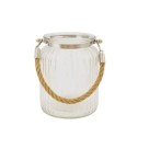 Vaso de Vidro 1050ml com Corda Decorativa para Arranjos e Decoração