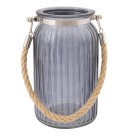 Vaso de Vidro 1050ml com Corda Decorativa para Arranjos e Decoração