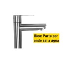 Torneira de Mesa para Lavatório Retrô em Aço Inox Escovado com Acabamento Fosco Durável