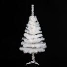 Árvore de Natal 90cm Branca Granito com Base Resistente e Efeito Furta-Cor Decorativa Compacta para Sala Escritório Loja
