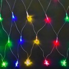 Rede de Luz 120 Leds 220V 1,2M Colorida Pisca-Pisca Expansível com 8 Funções e Fio Transparente para Decoração Natal Festas