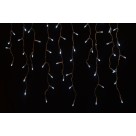 Cascata LED 100 Leds 2,3M 220V Branco com 8 Funções de Iluminação Pisca-Pisca Fio Transparente para Decoração Natal Festas Janelas Varandas