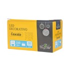 Cascata LED 100 Leds 2,3M 220V Branco com 8 Funções de Iluminação Pisca-Pisca Fio Transparente para Decoração Natal Festas Janelas Varandas