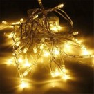Rede de Luz 120 Leds 1,2M 220V Branco Quente Pisca-Pisca Expansível com 8 Funções e Fio Transparente para Decoração Natal Festas Janelas Varandas
