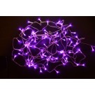 Pisca LED 100 Leds 220V 8M Roxo com 8 Funções de Iluminação Pisca-Pisca Fio Transparente para Decoração Natal Festas Halloween Vitrines