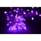 Pisca LED 100 Leds 220V 8M Roxo com 8 Funções de Iluminação Pisca-Pisca Fio Transparente para Decoração Natal Festas Halloween Vitrines