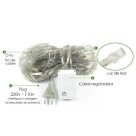 Pisca LED 100 Leds 220V 8M Verde com 8 Funções de Iluminação Pisca-Pisca Fio Transparente para Árvore de Natal Festas Vitrines Decoração