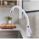 Torneira de Plástico PVC Branca  para Cozinha de Mesa  32,5cm – Prática e Econômica
