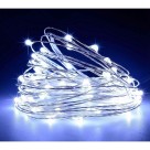 Fio de LED Cobre 5M com 50 Leds Branco 1,5W 0,02A Flexível Decorativo para Natal Festas Quartos Varandas Arranjos