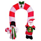 Inflável Arco Papai Noel e Boneco de Neve 250cm com Iluminação LED Automática Decorativo para Natal Festas Entradas Lojas Shoppings