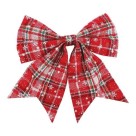 Enfeite Laço Xadrez 24x28cm Natalino Geruit Decorativo para Árvores Guirlandas Portas Janelas Escadas e Vitrines