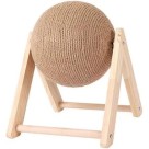 Brinquedo Bola Arranhador para Gatos em Madeira e Sisal 21cm Resistente e Interativo para Felinos de Todas as Idades