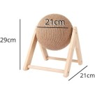 Brinquedo Bola Arranhador para Gatos em Madeira e Sisal 21cm Resistente e Interativo para Felinos de Todas as Idades