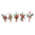 Vaso Tronco de Madeira com Frutífera Artificial 25cm Decoração Rústica para Sala, Varanda, Escritório e Ambientes Internos