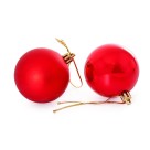 Kit Bola de Natal Vermelha 4cm C/12 Unidades Mista em Tubo para Decoração de Árvores e Enfeites Natalinos