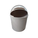 Lixeira Pia 4 Litros Cappuccino UZ com Tampa Basculante Plástica Compacta para Cozinha e Banheiro