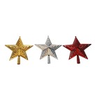 Estrela Vazada Ponteira para Árvore de Natal 33x20cm Enfeite Tradicional de Topo Decorativo Dourado ou Prateado para Decoração Natalina