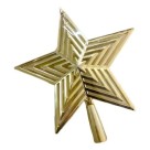 Estrela Vazada Ponteira para Árvore de Natal 33x20cm Enfeite Tradicional de Topo Decorativo Dourado ou Prateado para Decoração Natalina
