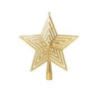 Estrela Vazada Ponteira para Árvore de Natal 33x20cm Enfeite Tradicional de Topo Decorativo Dourado ou Prateado para Decoração Natalina