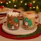 Caneca de Natal 320ml Personagem em Vidro Decorativa Festiva