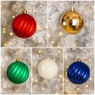 Kit Bola Natal Nonato 12 Unidades 8cm Mistas Decorativas Cores Sortidas Azul, Vermelho, Verde, Dourado, Branco