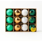 Kit Bola Natal Nonato 12 Unidades 8cm Mistas Decorativas Cores Sortidas Azul, Vermelho, Verde, Dourado, Branco