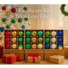 Kit Bola Natal Nonato 12 Unidades 8cm Mistas Decorativas Cores Sortidas Azul, Vermelho, Verde, Dourado, Branco