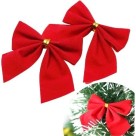Kit Laço Vermelho Natalino Cartela 12 Unidades 5,5cm Decorativos
