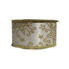 Fita de Cetim Vestige 5cm x 2,7m Sortida Para Presentes, Laços, Decoração Natalina, Artesanato e Arranjos Florais