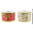 Fita de Cetim Vestige 5cm x 2,7m Sortida Para Presentes, Laços, Decoração Natalina, Artesanato e Arranjos Florais
