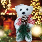 Urso Branco Natalino em Isopor 11cm – Enfeite Decorativo para Árvore de Natal, Guirlandas e Arranjos