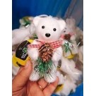 Urso Branco Natalino em Isopor 11cm – Enfeite Decorativo para Árvore de Natal, Guirlandas e Arranjos