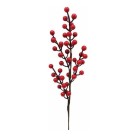 Galho de Frutos Vermelhos 50cm Enfeite Natalino para Árvores, Vitrines e Arranjos Florais Festivos