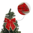 Laço Decorativo Natalino com Glitter 22cm Ideal para Árvores, Guirlandas e Centros de Mesa